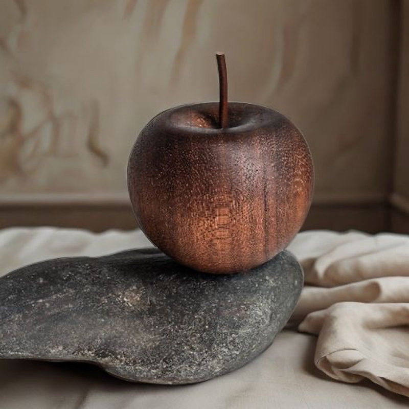 Home Fragrance And Diffuser - 1 個の木製リンゴ型エッセンシャルオイルディフューザーフレグランスディフューザーは、家庭のバスルームの車の装飾に適しています