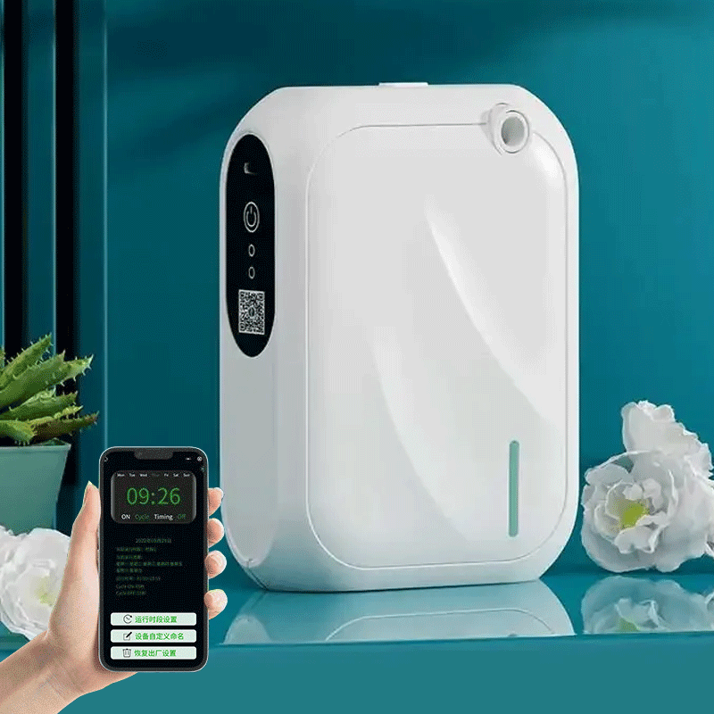 Home Fragrance Brands - カバー範囲200m³ アロマディフューザーマシン Bluetoothアプリ制御 フレグランスディフューザー 壁掛け式 香り拡散器