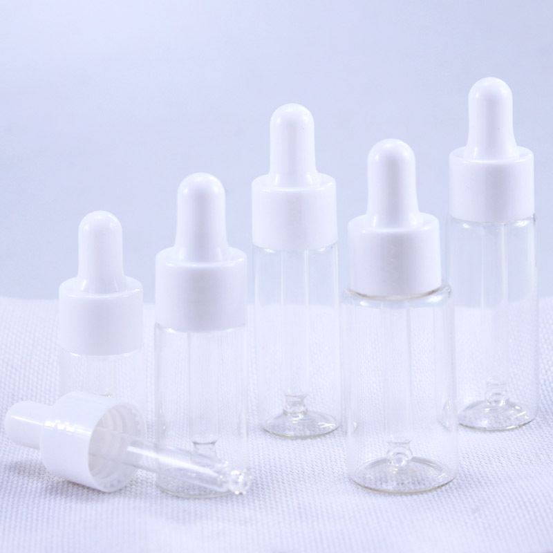 Home Fragrance Jar - ピペット付き透明ガラス瓶,香水およびエッセンシャルオイル用ボトル,50ピース/ロット5ml 10ml 15ml 20ml