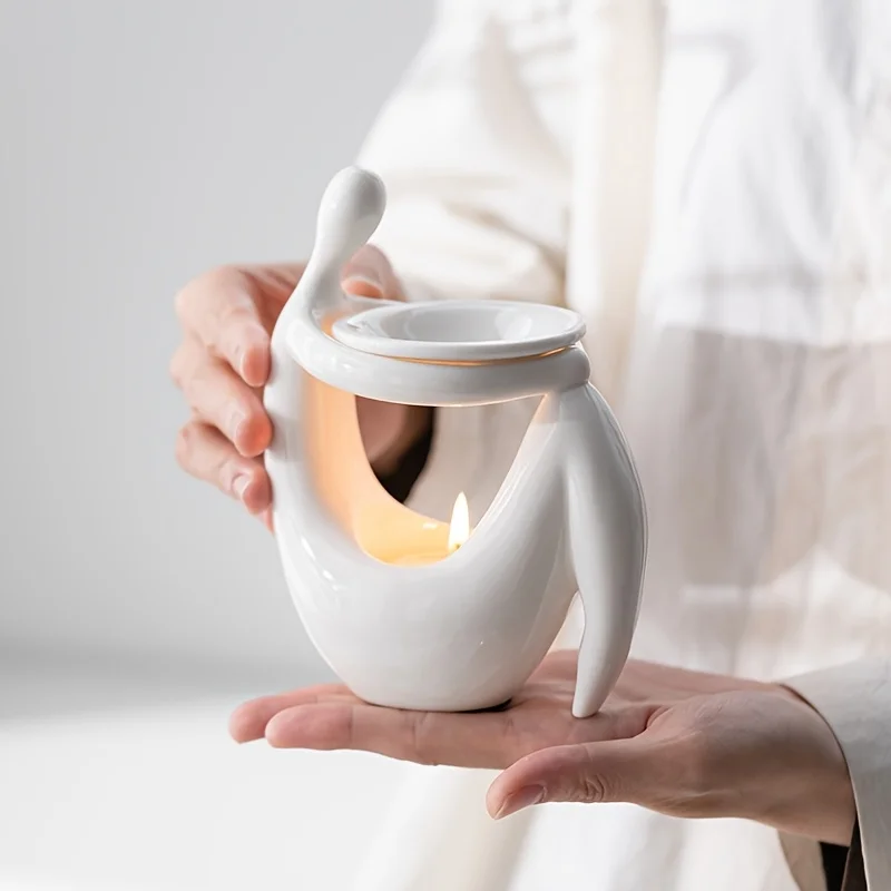 Home Fragrance Oil Burner - セラミック製インセンスバーナー、人体型エッセンシャルオイルキャンドルホルダー、ワックスメルトバーナー、ウォーマー、メルター、フレグランスホームデコレーション