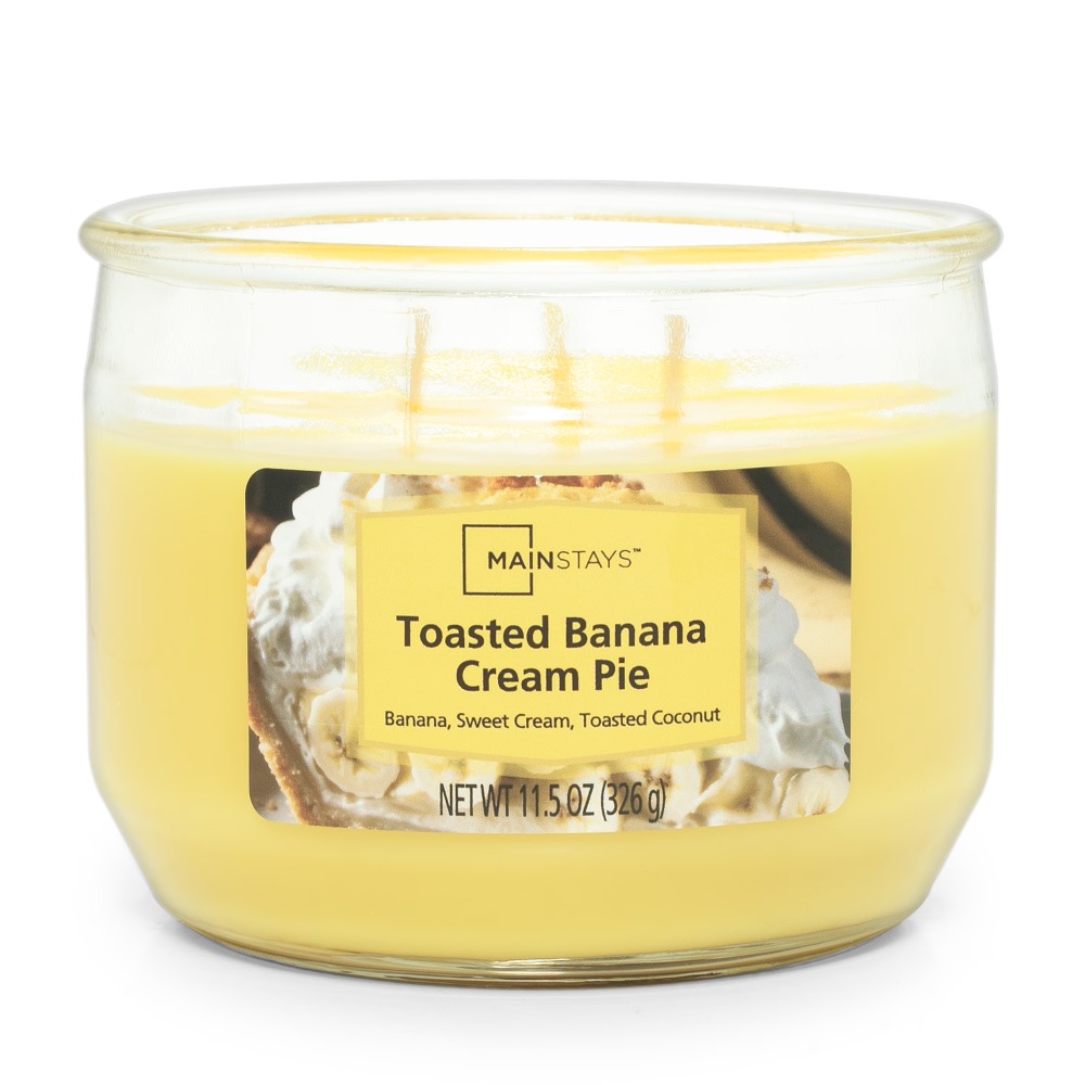 Home Fragrance Candles - トーストバナナクリームパイの香りの大きな3芯キャンドル ホームフレグランス アロマセラピーギフト