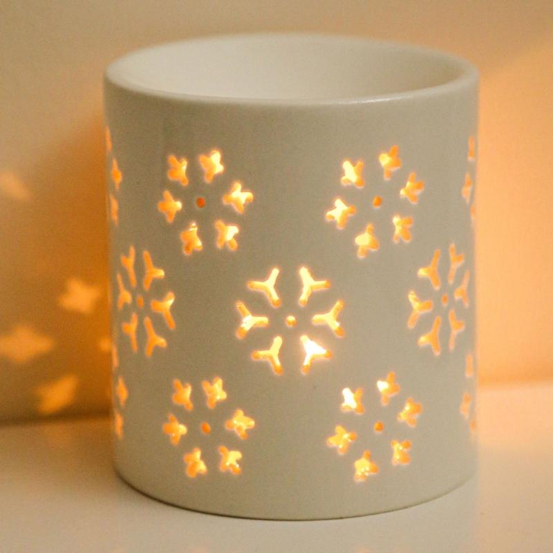 Home Fragrance Oil Burner - エッセンシャルオイルバーナーワックスメルトバーナーフレグランスワックスウォーマー、セラミックティーライトキャンドルホルダー香りディフューザーホームデコレーションB03E