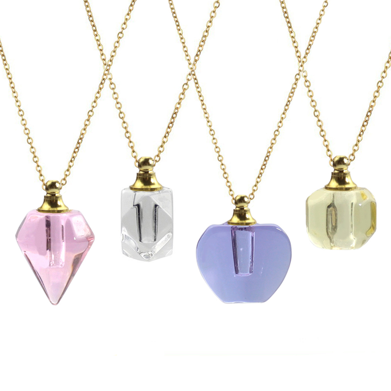 Home Fragrance Jar - 1PC クリスタルバイアルネックレスウィッシングボトルペンダント香水瓶ペンダント幸運のお守り灰ロケット開閉可能なキャップ DIY ジュエリーギフト