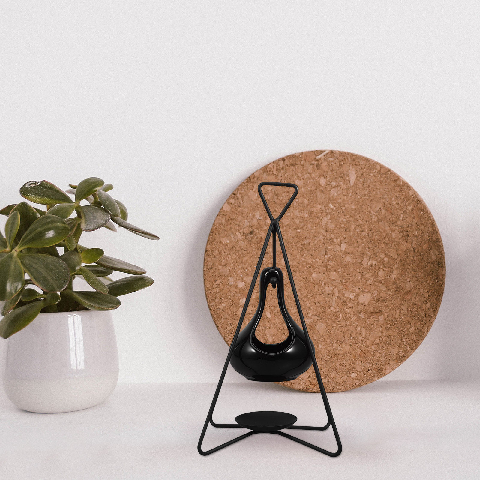 Home Fragrance Oil Burner - アロマワックスバーナー1セット、鉄製セラミック製エッセンシャルオイルバーナー、ホームオフィス、禅室の装飾用フレグランスメルター