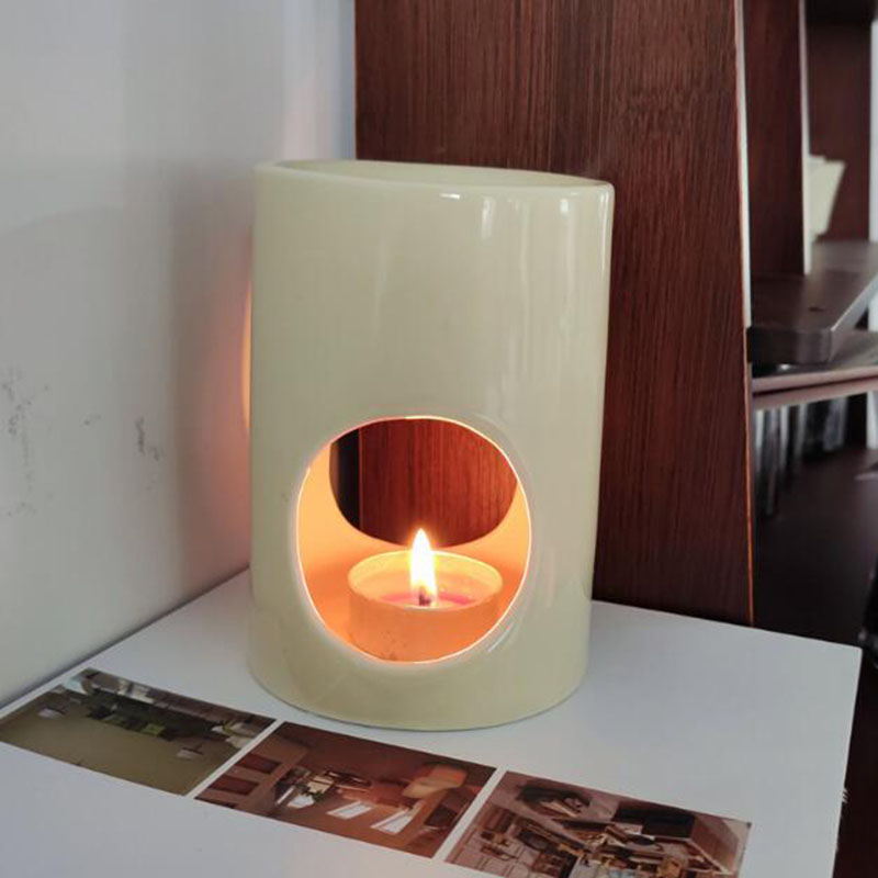 Home Fragrance Oil Burner - ピュアカラーシリンダー付きクリエイティブキャンドルホルダー,エッセンシャルオイルバーナー,室内フレグランス線香,スパの匂いアイテム,室内装飾