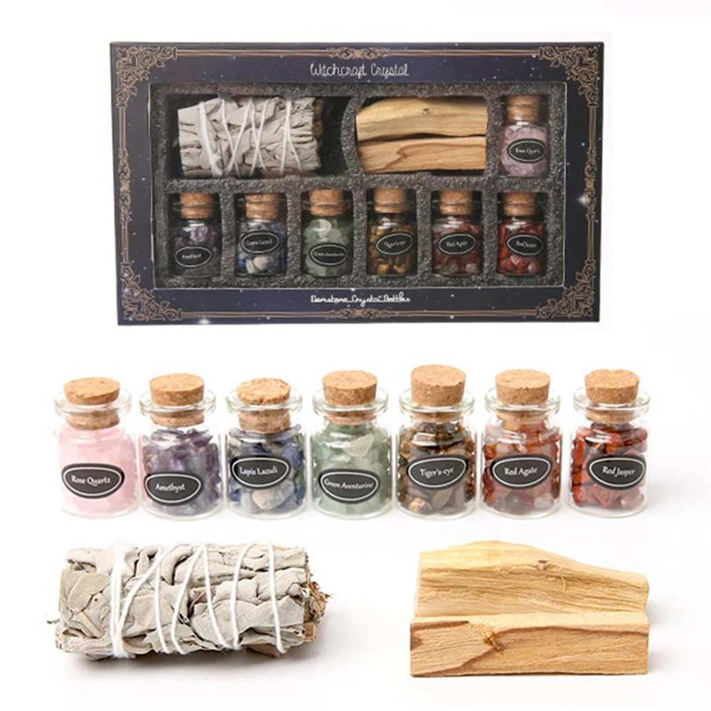 Home Fragrance Set Gift - アロマセラピーギフトボックス,空間浄化,減圧,神聖木材,魔法のクリスタル,家庭用フレグランスに適しています