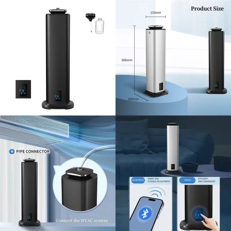 Home Fragrance And Diffuser - ホテルホームウォーターレスエッセンシャルオイルディフューザー800mlスマートフレグランスマシン垂直HVACアプリ対応セントディフューザー