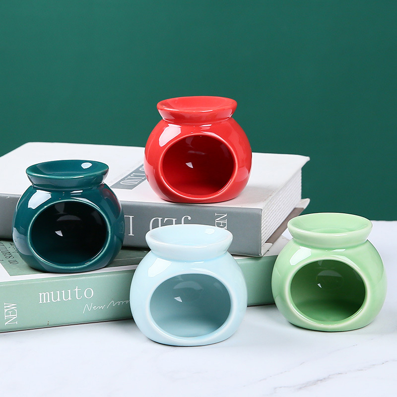Home Fragrance Oil Burner - 磁器アロマバーナーエッセンシャルオイル Furance ミニキャンドルホルダー無地セラミック工芸品フレグランスアイテムリビングルーム家の装飾