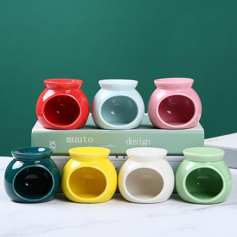 Home Fragrance Oil Burner - ミニキャンドルホルダー,ミニキャンドルホルダー,無地のセラミックフレグランス香炉,アロマバーナー,リビングルームと家の装飾