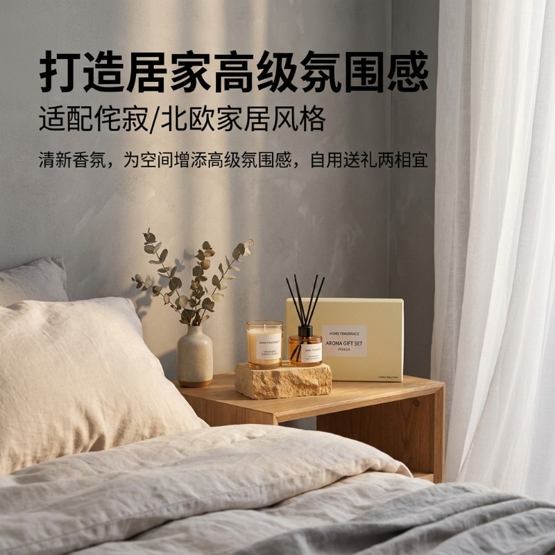 プレミアムリードディフューザーとキャンドルギフトセット、長持 - Home Fragrance Candles のレビューと価格