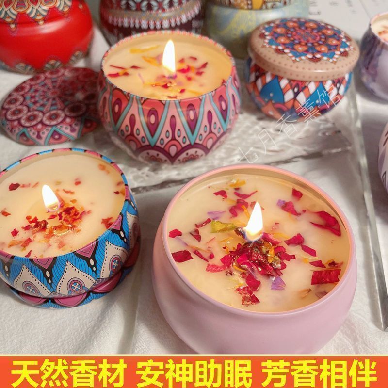 1 個ヴィンテージ缶キャンドル大豆ワックスフラワーの香りの香 - Home Fragrance Jar のレビューと価格