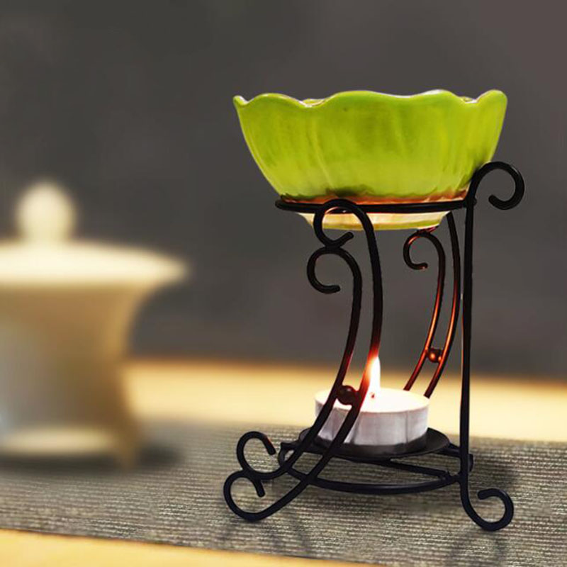 セラミック水仙アロマバーナー,アイアンラック,オイルランプ, - Home Fragrance Oil Burner のレビューと価格
