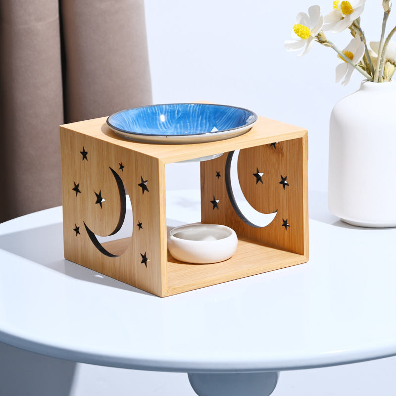 竹製セラミックエッセンシャルオイルバーナー、ティーライトホル - Home Fragrance Oil Burner のレビューと価格