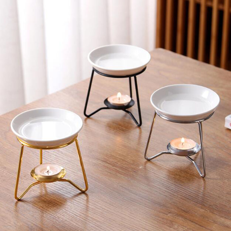 クリエイティブメタルラックセラミックボウルアロマバーナーブラ - Home Fragrance Oil Burner のレビューと価格