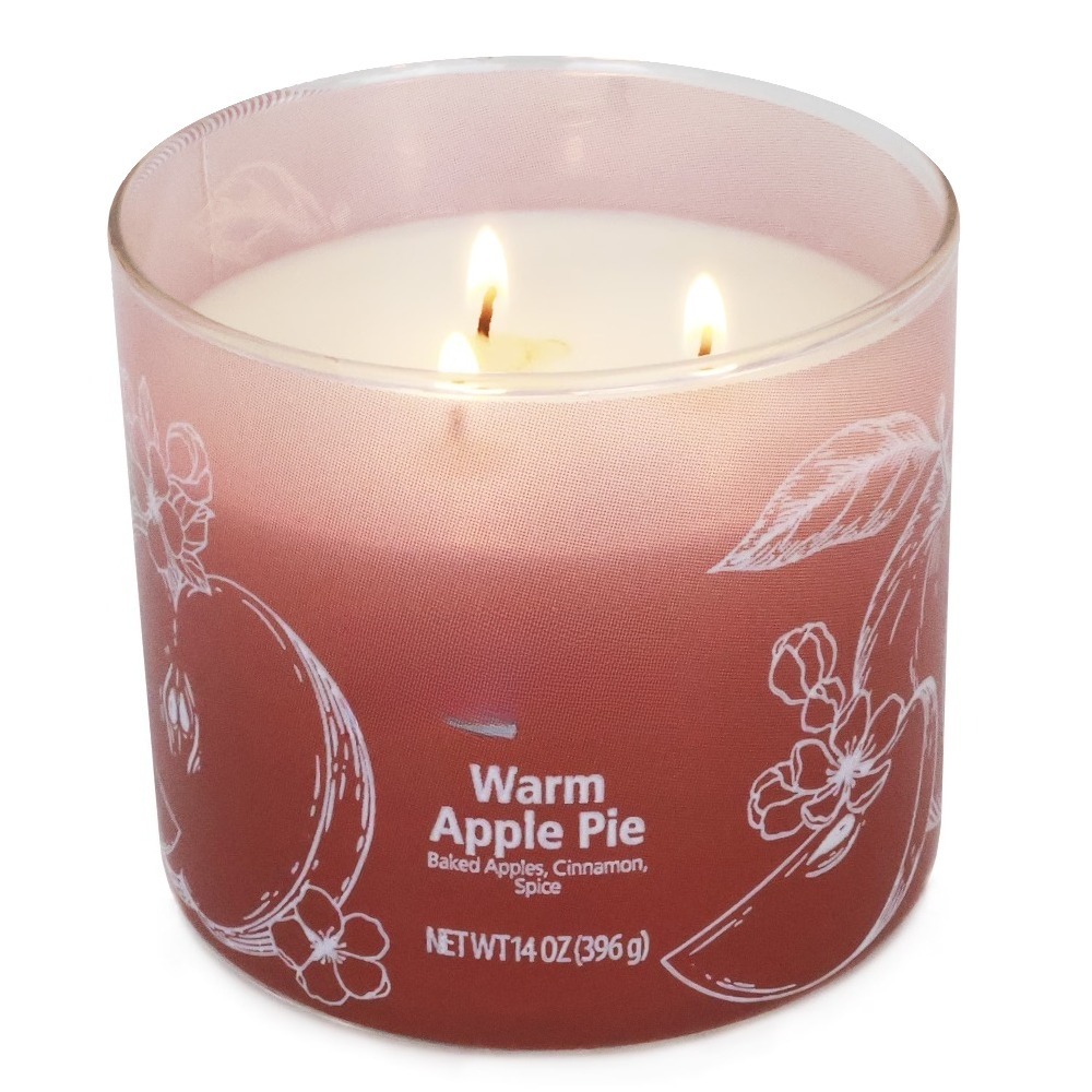 温かいアップルパイの香りのキャンドル、オンブレラップデザイン - Home Fragrance Jar のレビューと価格