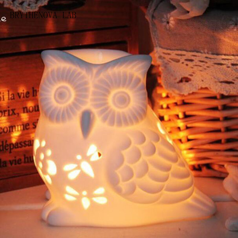 磁器製中空フクロウアロマセラピーバーナー、フクロウエッセンシ - Home Fragrance Oil Burner のレビューと価格