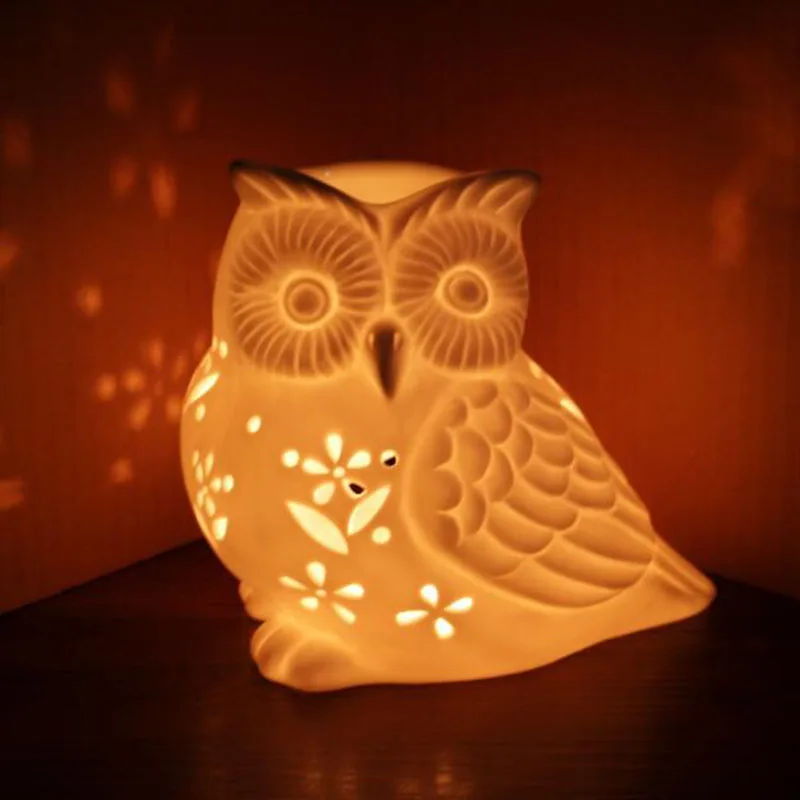 磁器製中空フクロウアロマセラピーバーナー、フクロウエッセンシ - Home Fragrance Oil Burner のレビューと価格