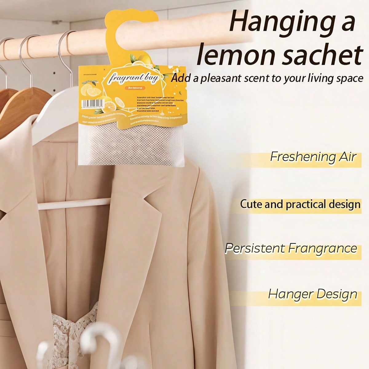 吊り下げ式レモンの香りのサシェ、クローゼットや引き出し用芳香 - Home Fragrance Brands のレビューと価格