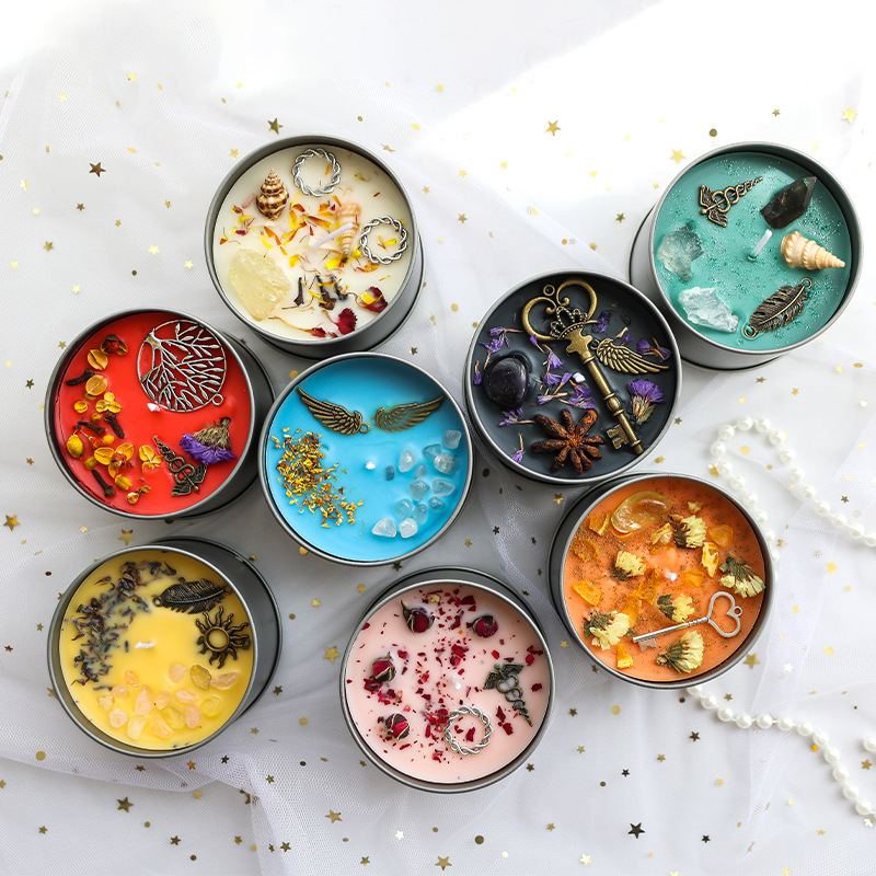 手作りクリスタル鉄缶ワックスアロマセラピーキャンドルDIY香 - Home Fragrance Jar のレビューと価格