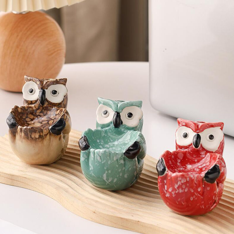 セラミック製中空フクロウ型アロマバーナー、エッセンシャルオイ - Home Fragrance Oil Burner のレビューと価格