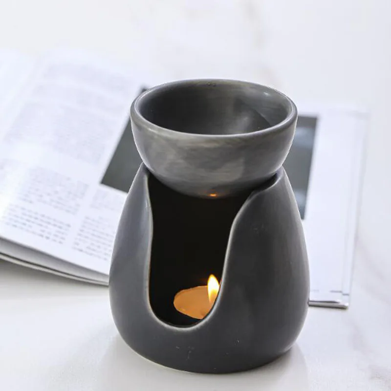 セラミックキャンドルアロマバーナーエッセンシャルオイル炉黄色 - Home Fragrance Oil Burner のレビューと価格