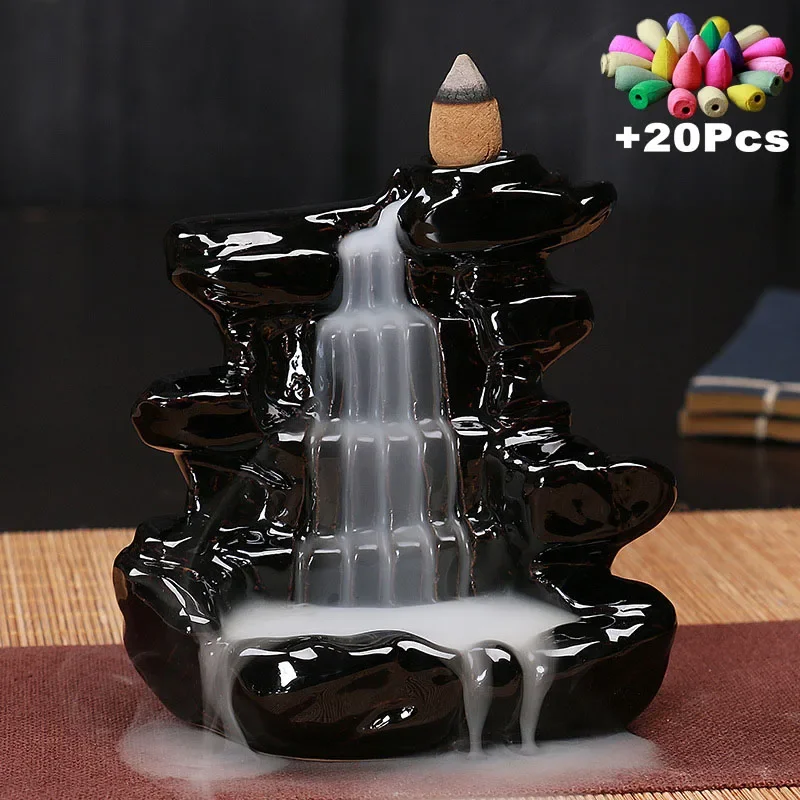 クリエイティブな逆流香炉、セラミックお香、家の装飾、ティーハ - Home Fragrance Candles のレビューと価格