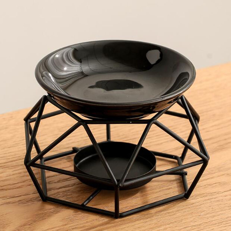エッセンシャルオイルバーナーセラミックアイアン,ブラックカラ - Home Fragrance Oil Burner のレビューと価格