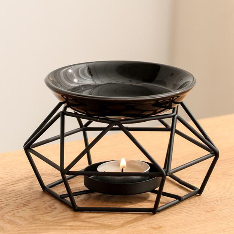 エッセンシャルオイルバーナーセラミックアイアン,ブラックカラ - Home Fragrance Oil Burner のレビューと価格