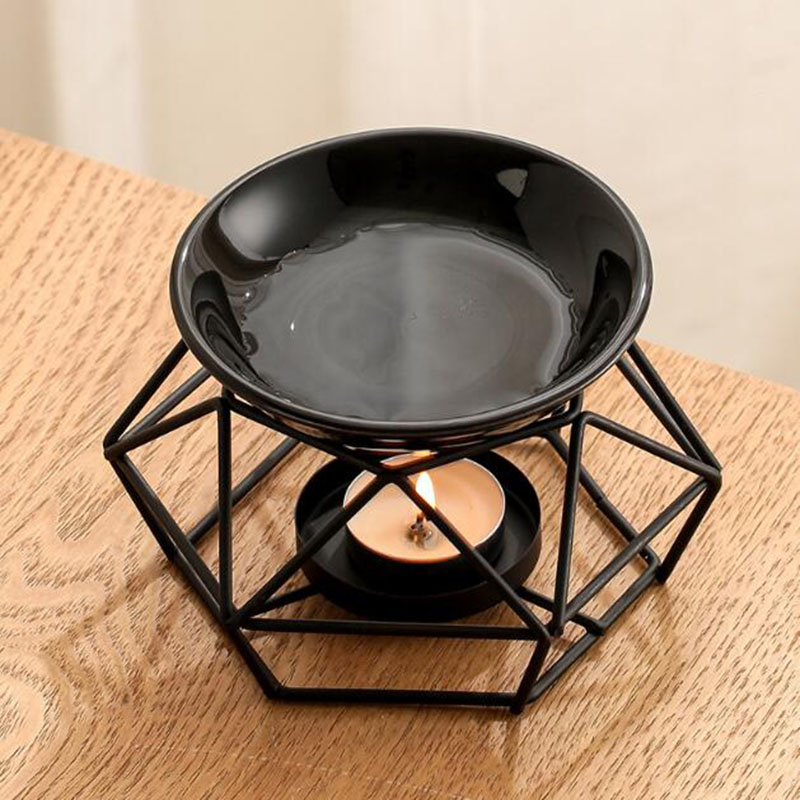 エッセンシャルオイルバーナーセラミックアイアン,ブラックカラ - Home Fragrance Oil Burner のレビューと価格