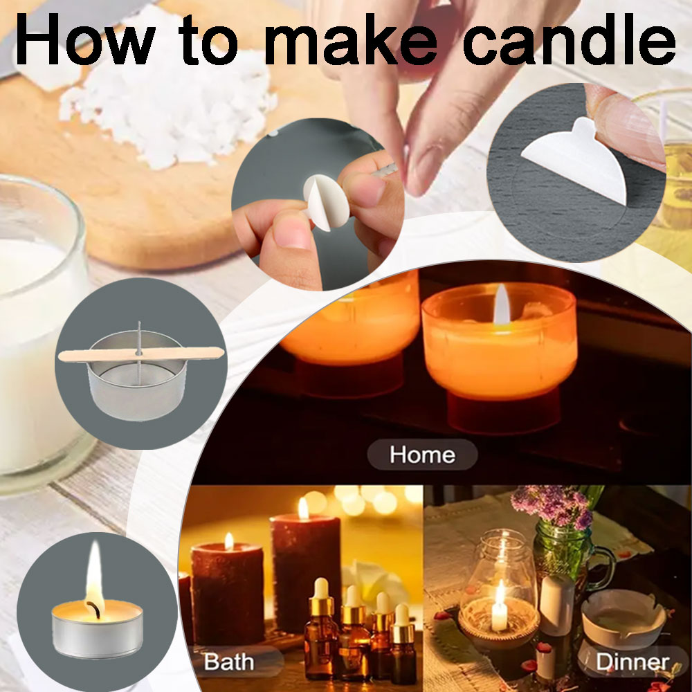 55 個フラワーキャンドル芯ウッドスティックホールドソイワッ - Home Fragrance Candles のレビューと価格