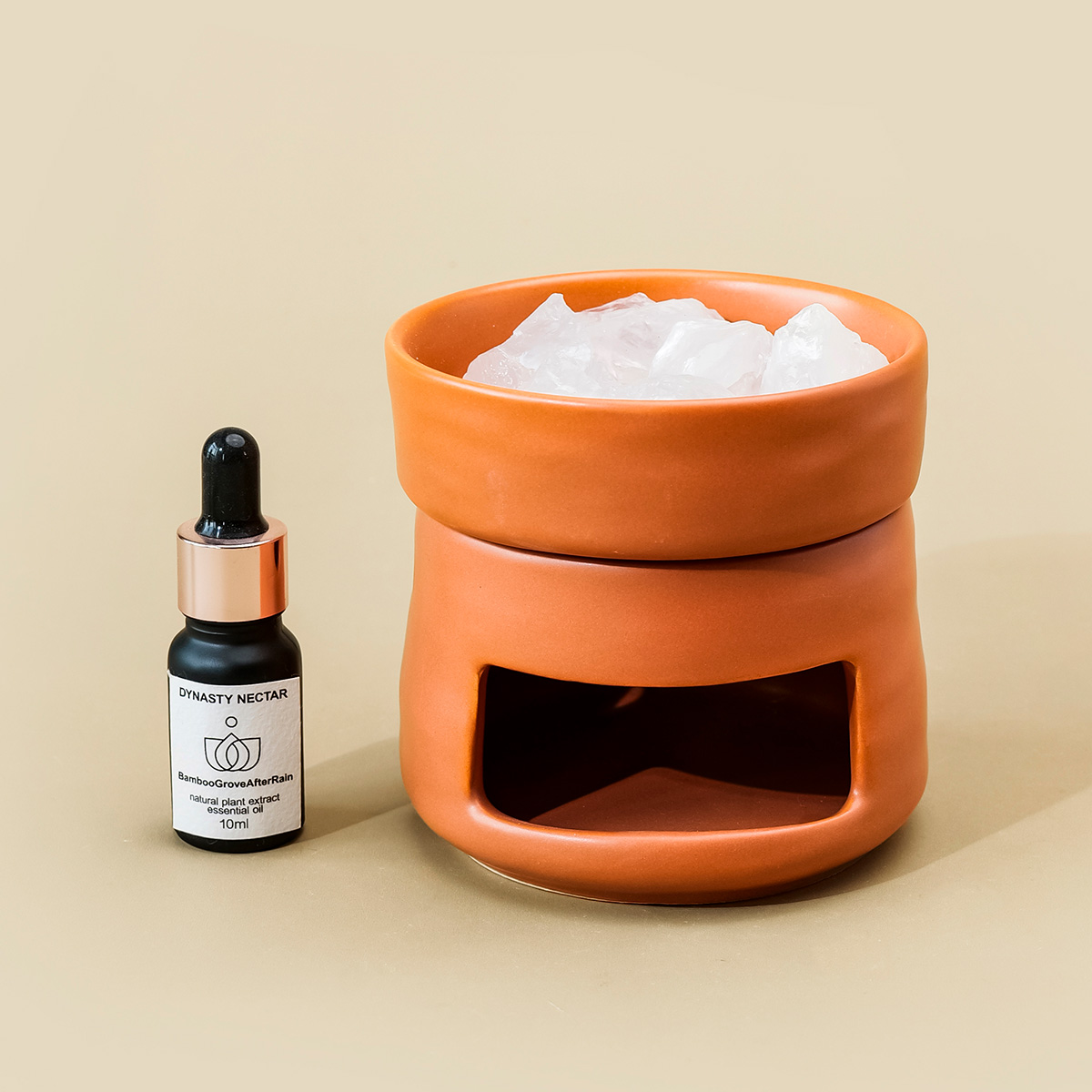 1セット天然クリスタルアロマストーン、セラミックアロマバーナ - Home Fragrance Oil Burner のレビューと価格