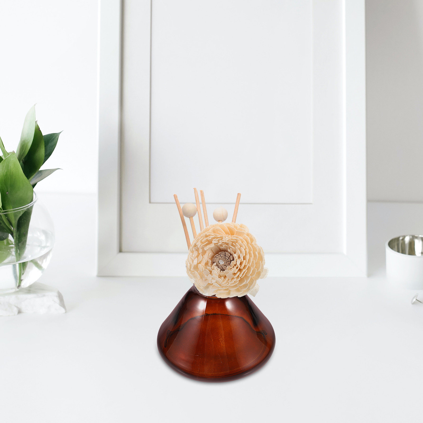 ガラス製アロマセラピーボトル 広口透明ディフューザーボトル  - Home Fragrance Jar のレビューと価格