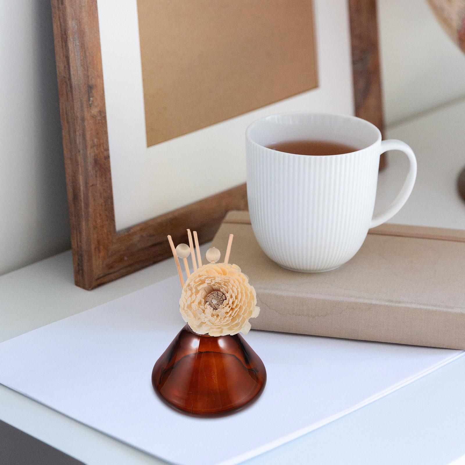 ガラス製アロマセラピーボトル 広口透明ディフューザーボトル  - Home Fragrance Jar のレビューと価格