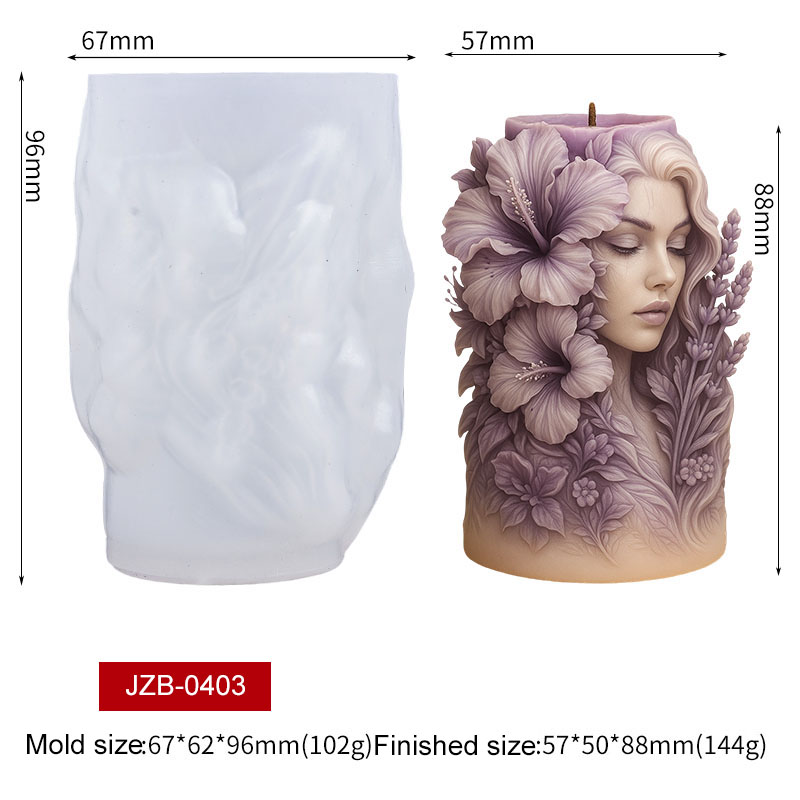 3Dハイビスカスフラワー女性女神キャンドルシリコンモールド人 - Home Fragrance Candles のレビューと価格